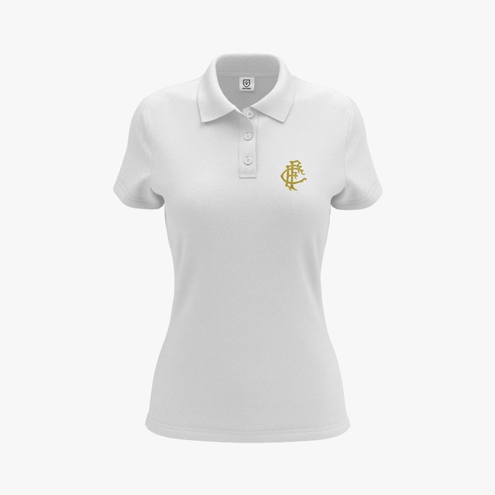 Camisa Polo Fluminense Feminina Branca Escudo Dourado ...